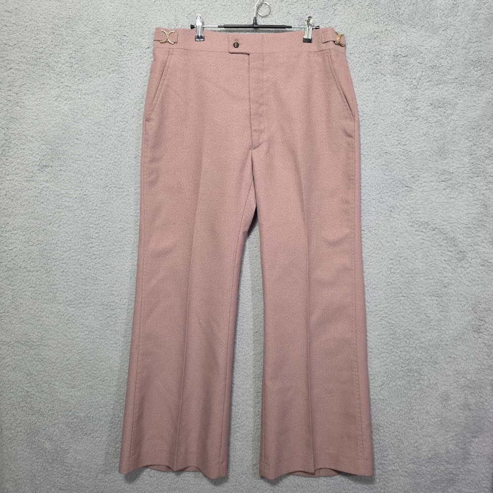 Vintage 60s Potpourri Sportswear Red Flare Leg Polyester Salesman Pants 32-33